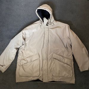 Adolfo tan heavy winter puffer coat